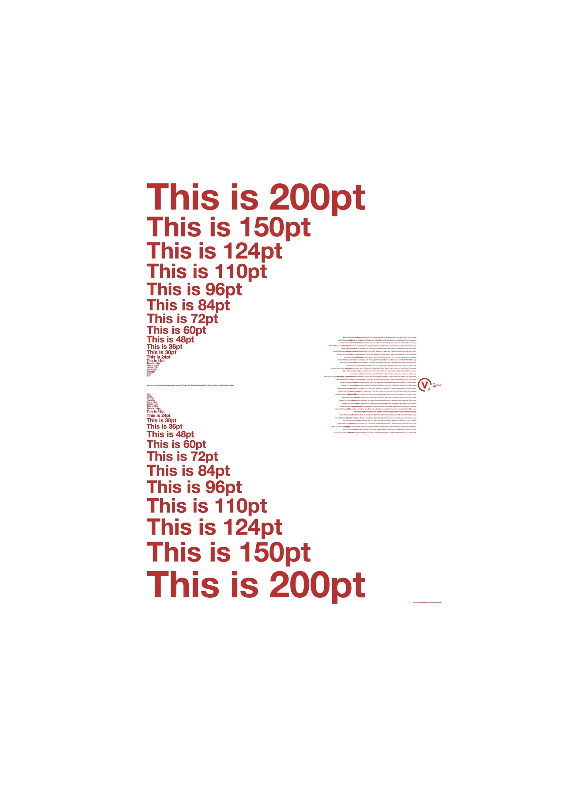 FONT and SIZE Poster - A1 Poster